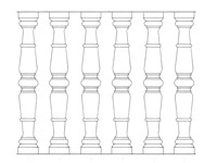 Drawing No. 2 of chiseled baluster from granite and marble