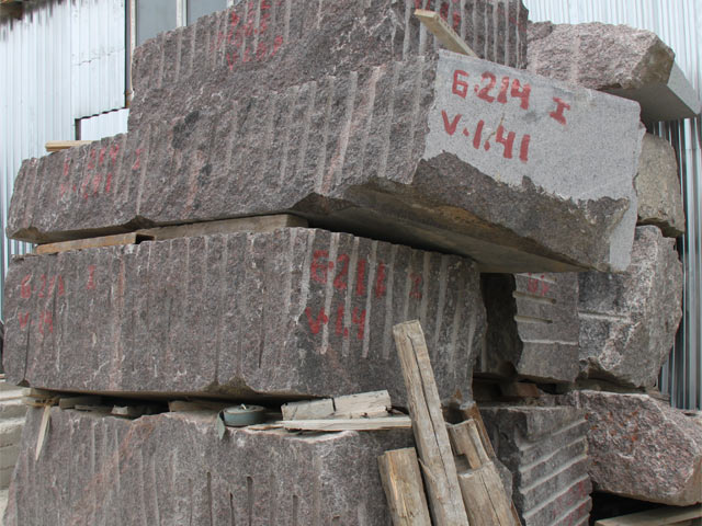 Blocks of a granite of a deposit Dymovsky  =>Following