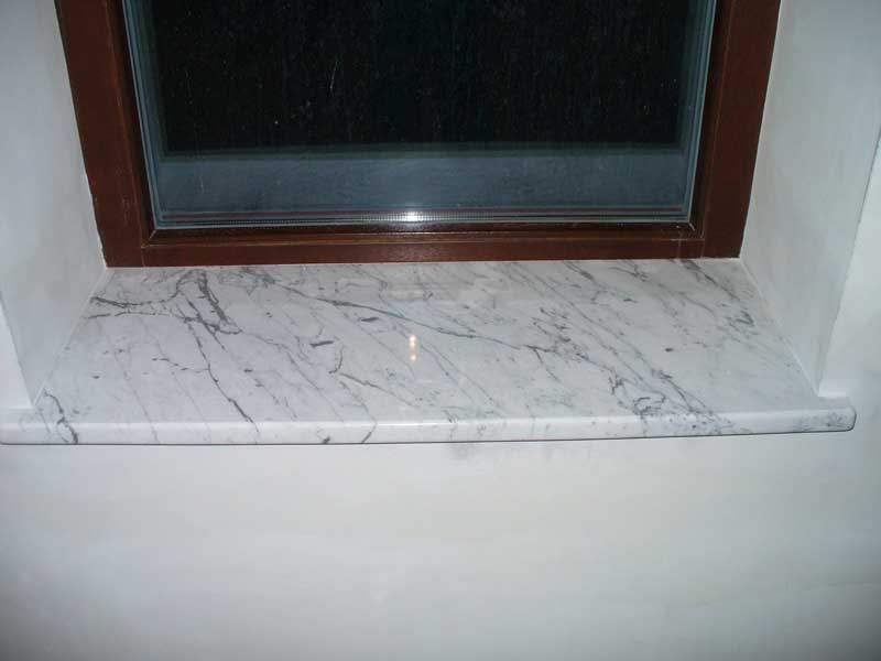 Window sill from marble Bianca Carrara, Italy.  =>Following