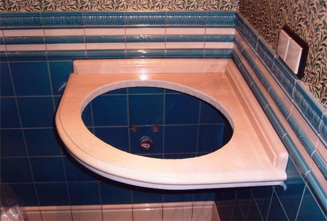 Столешница в ванную, мрамор  Крема Марфил, Испания  =>Следующее