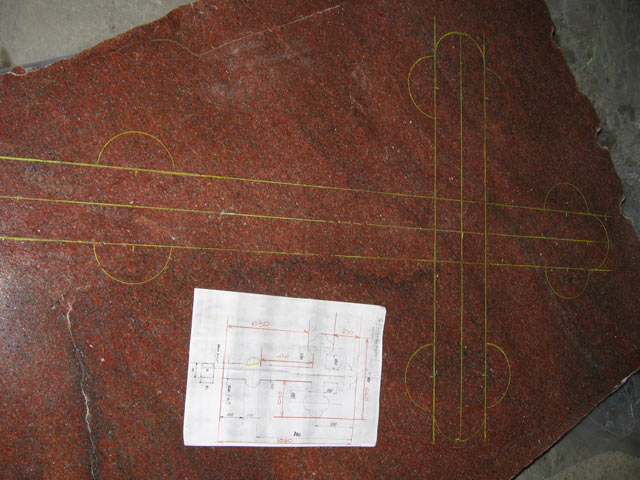 Marking of a cross of worship from granite Syuskyuyansaari  =>Following