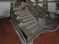 Michelangelo. Staircase with balustrades from the stone of the Laurentian library in Florence